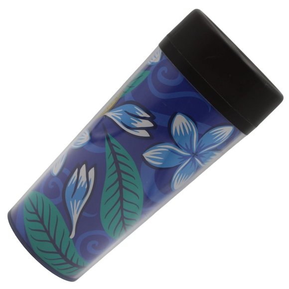 Royal Kona Coffee For Royalty Tumbler Hawaii Plumeria Blue Island Heritage 16oz - Picture 4 of 11